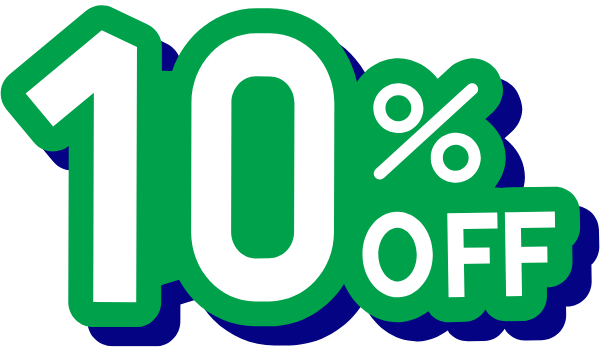 Green Graphic saying 10% off