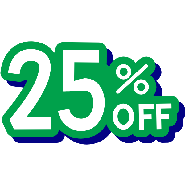 Cartoon of 25% off