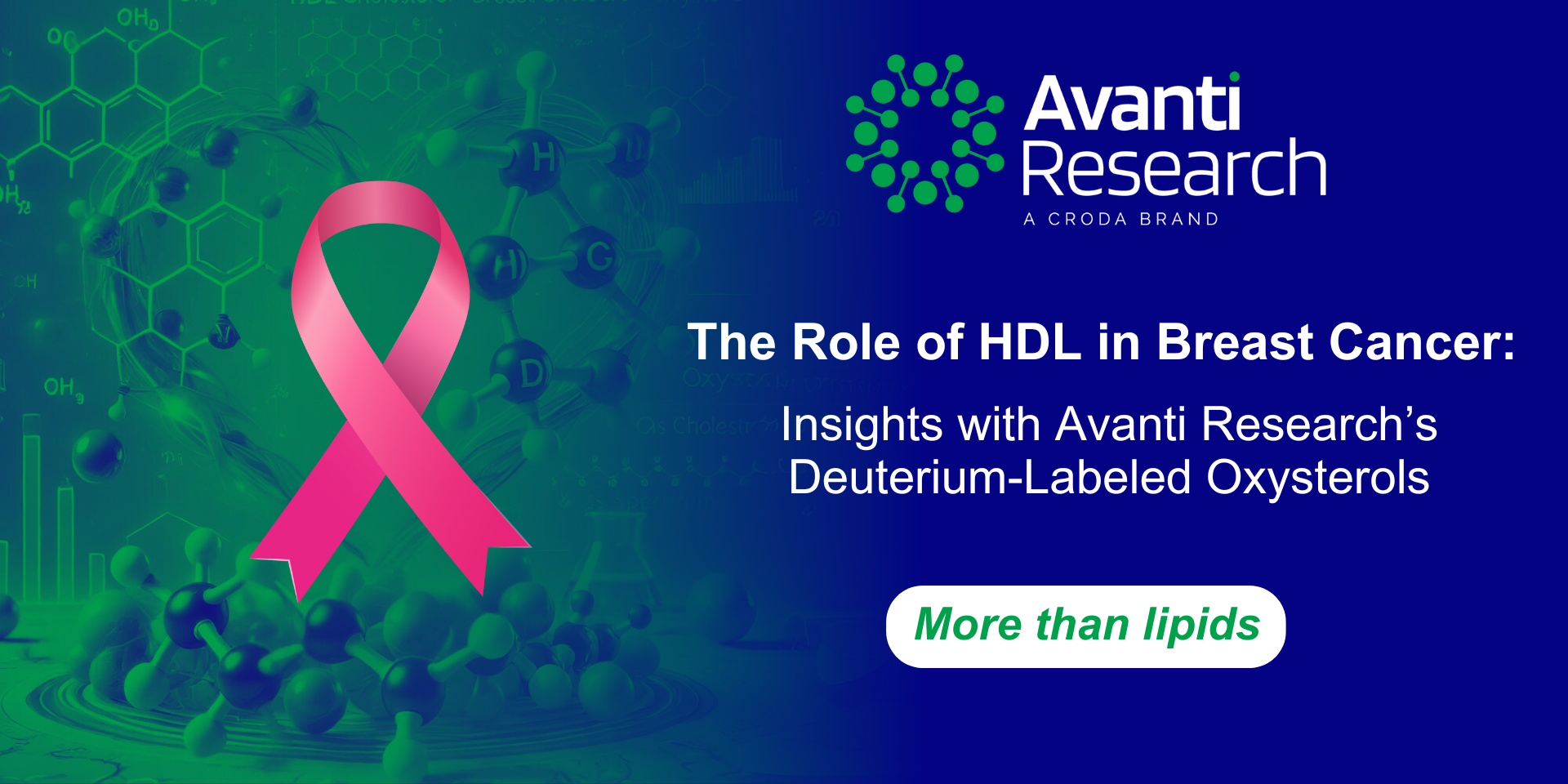 Pink ribbon overlaying green and blue washed banner