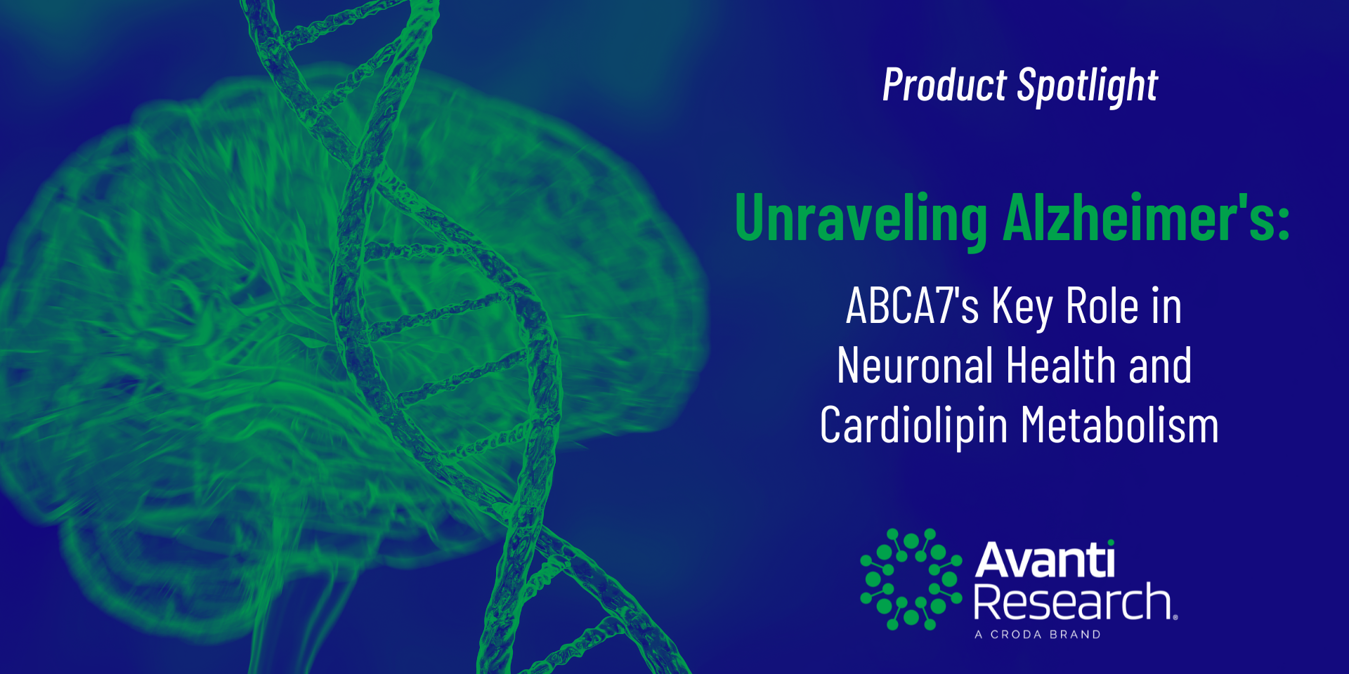 Green and blue washed brain and cell with text overlaid