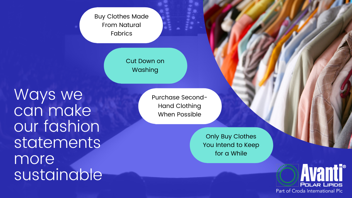 Clothes on rack with text overlaid