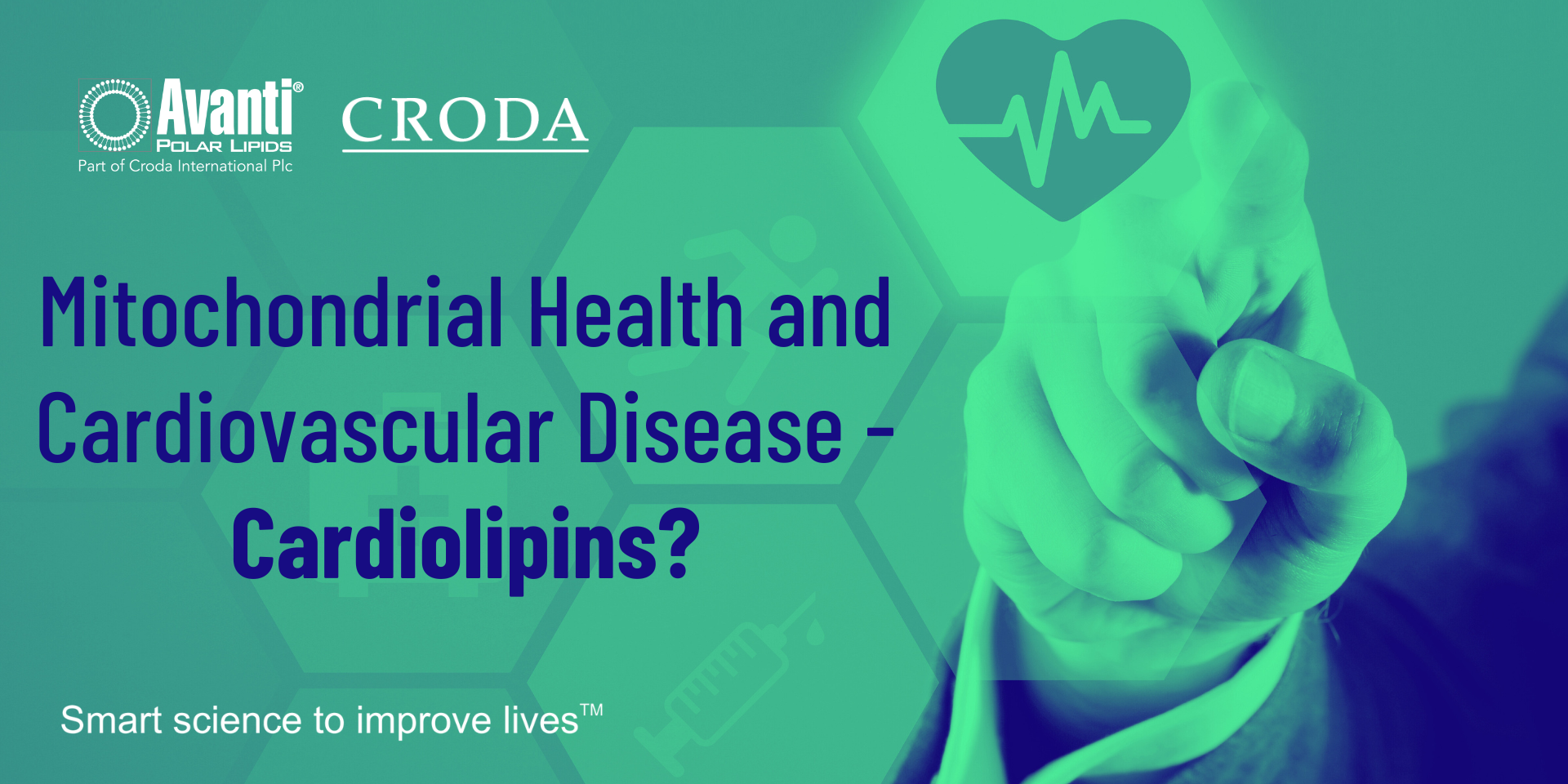 green and blue washed image of heart icon with text overlaid