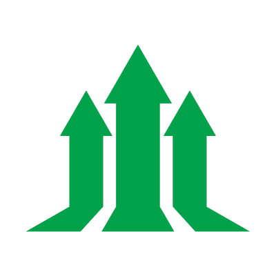 Green upward arrows