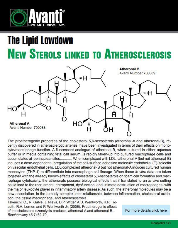 Cover of the lipid lowdown - new sterols linked to atherosclerosis