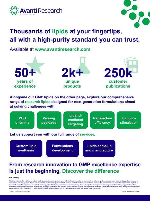 Cover of Avanti GMP Lipids Flyer
