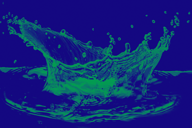 Blue and green wash image of splash